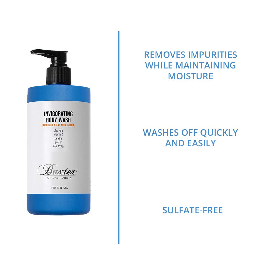 Baxter of California in-shower use with man lathering for effective daily cleansing