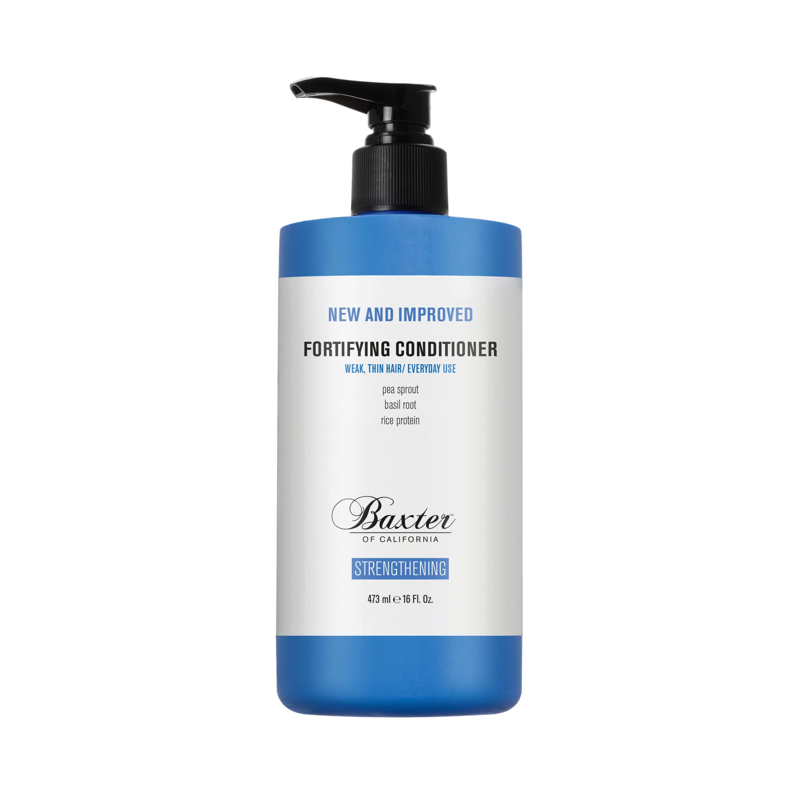 Baxter of California front bottle showing 16-ounce conditioner and packaging benefit