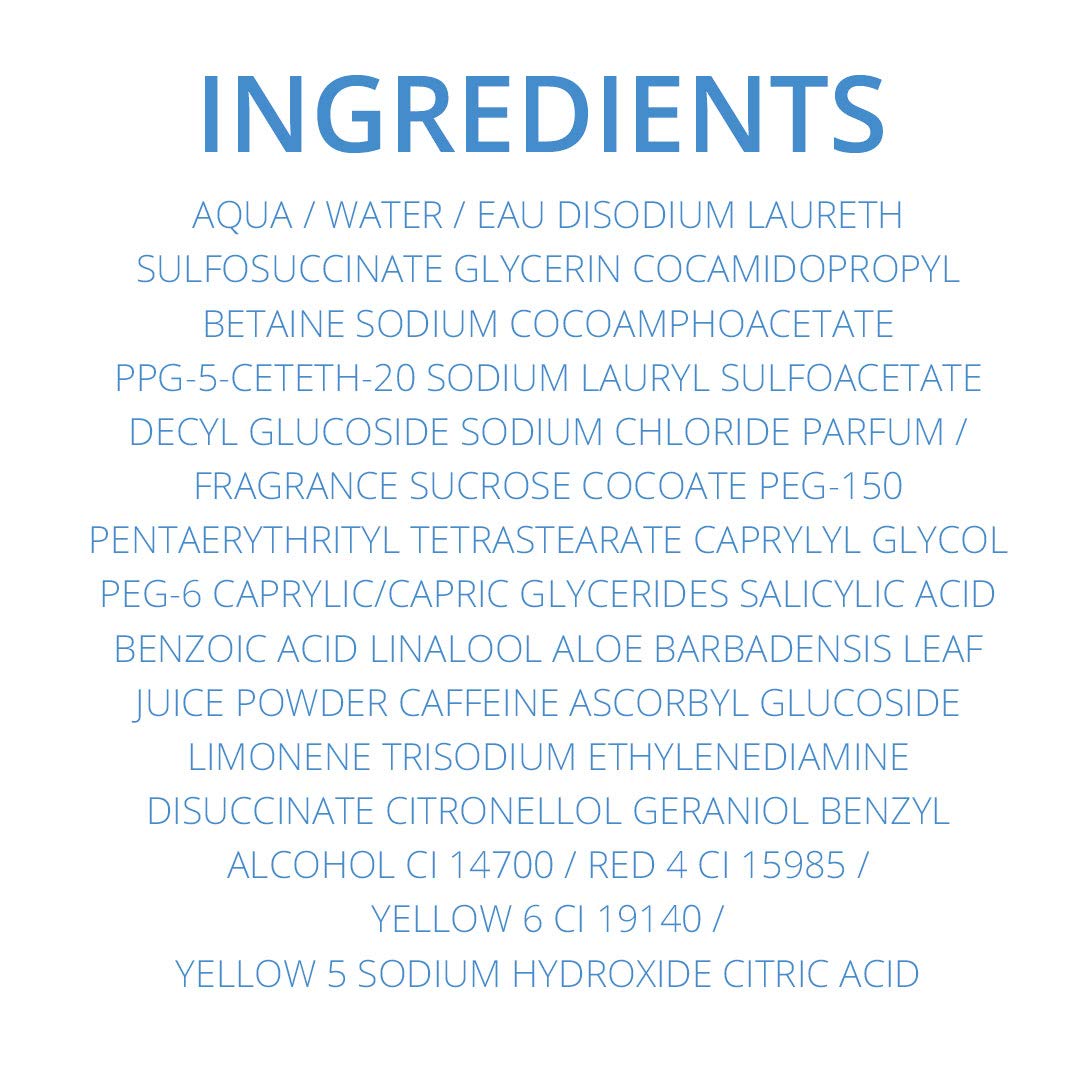 Baxter of California ingredients label detail highlighting Vitamin E Aloe and Jojoba Oil