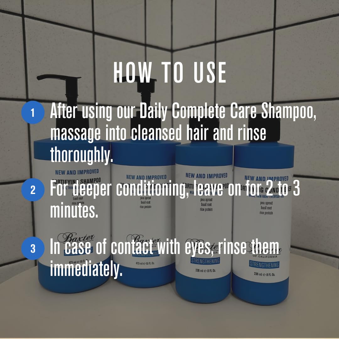 man rinsing hair with Baxter of California shampoo showing refreshing mint benefit
