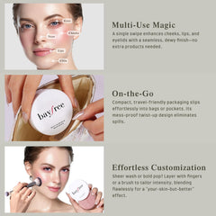 bayfree lip swipe showing balm on lips for comfortable tinted hydration