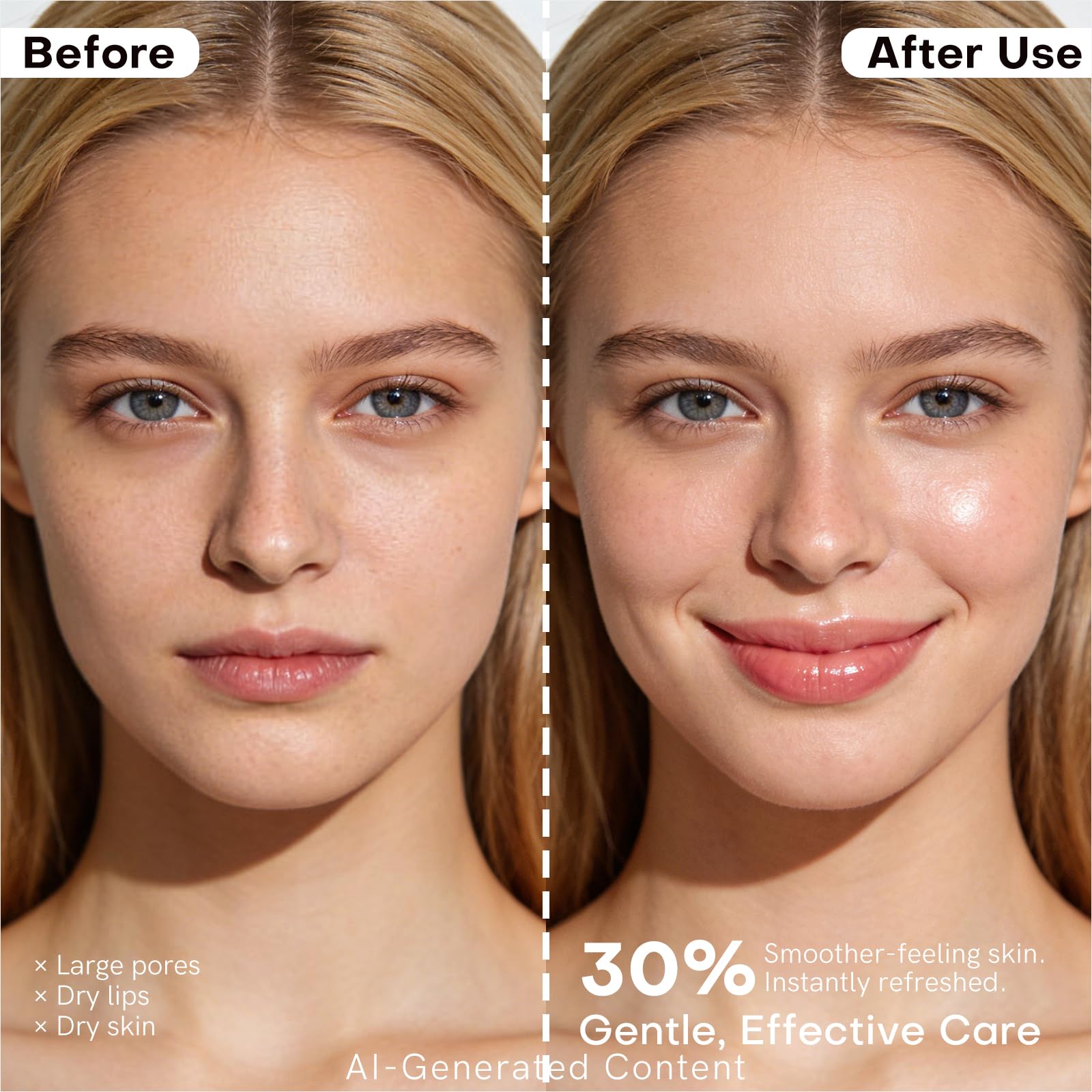 bayfree lip mask application on lips showing smoothing and moisturizing effect