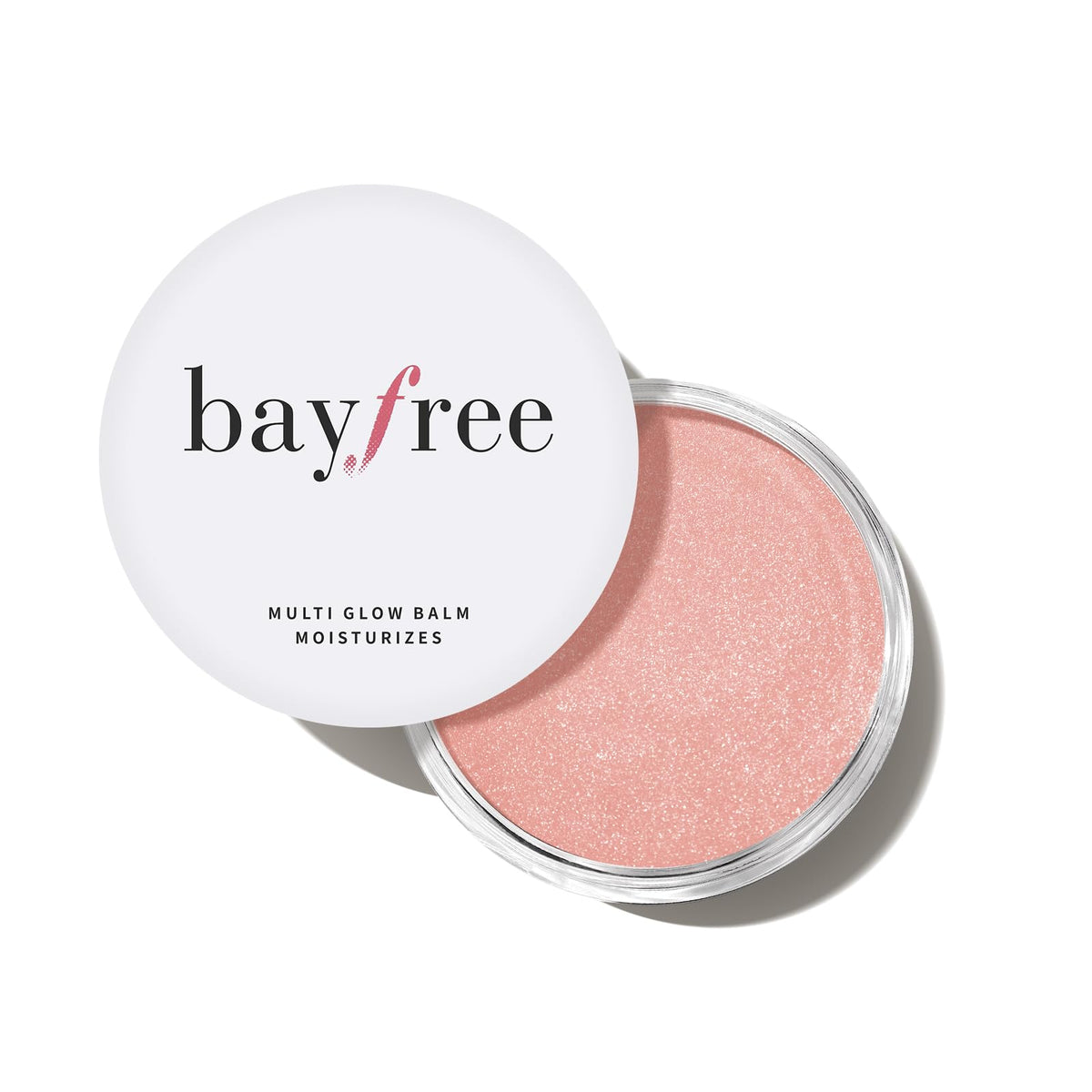 bayfree Multi Glow Balm packaging front shows shade and compact benefit