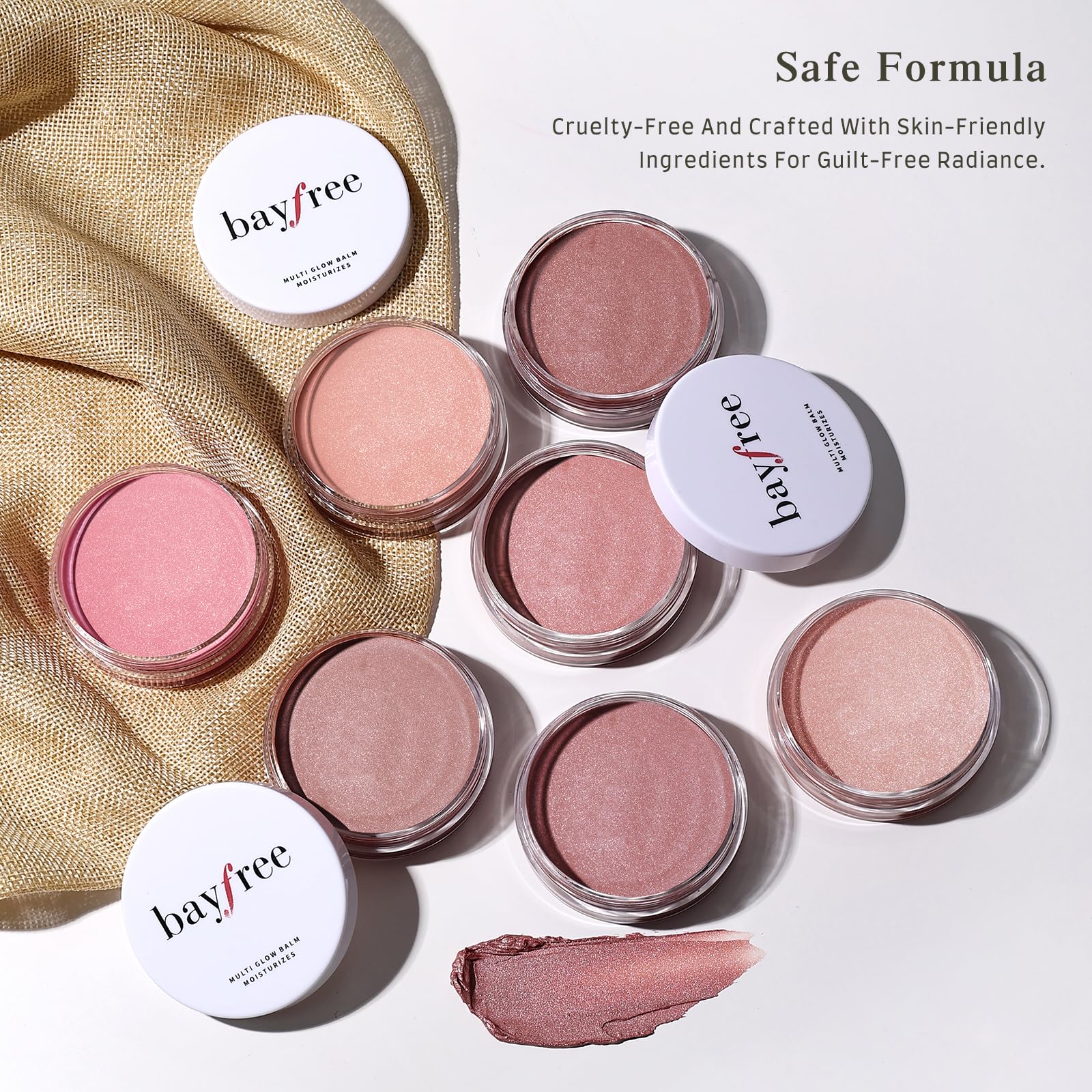 bayfree balm inside a makeup bag for on-the-go touch-up convenience