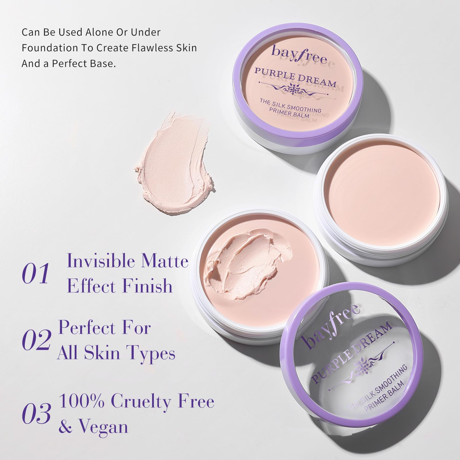 bayfree texture close-up of silky balm illustrating smooth blendability