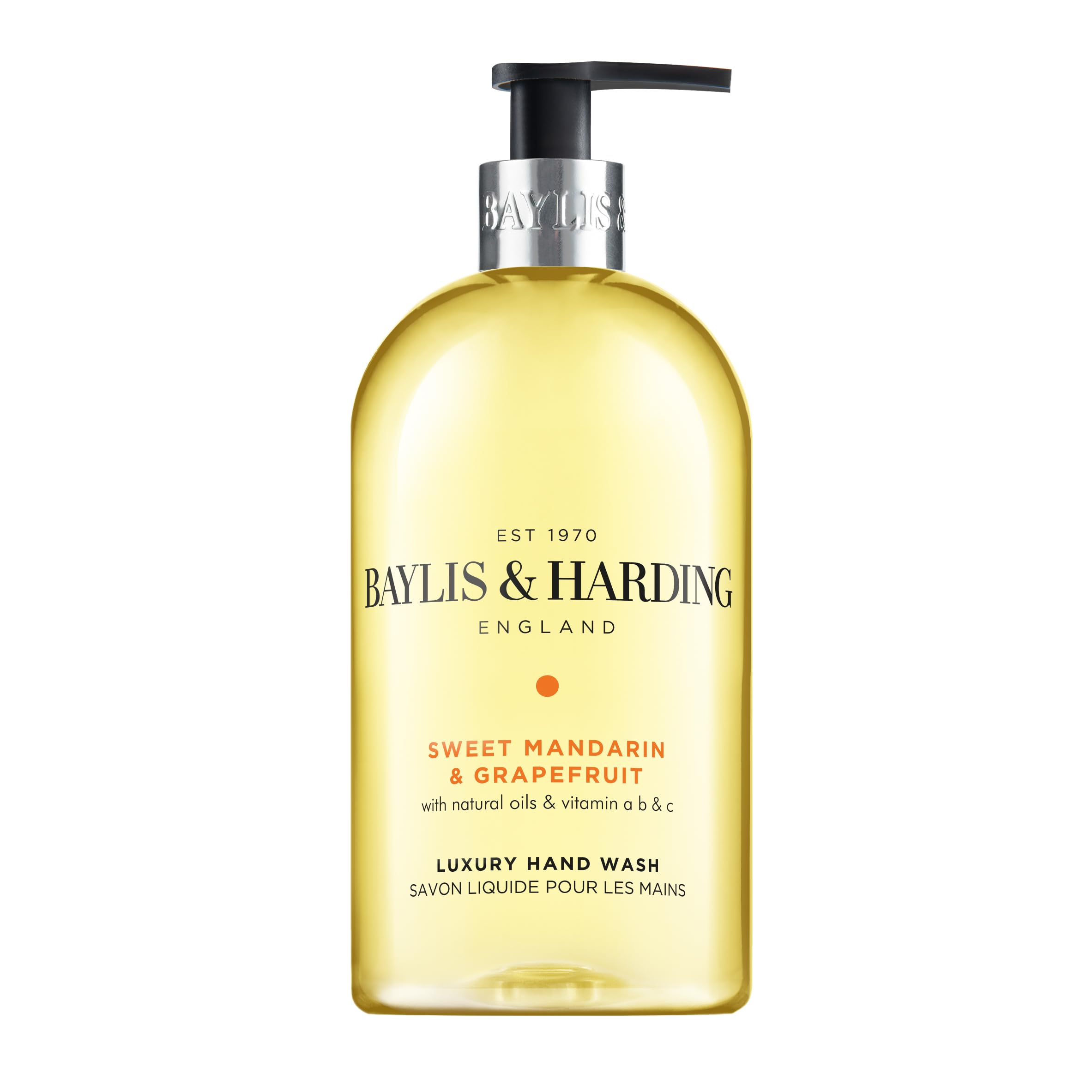 Baylis & Harding front bottle packaging showing scent and size benefit