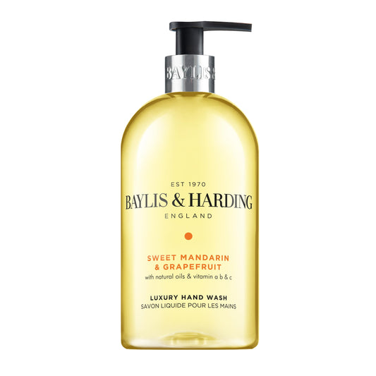 Baylis & Harding front bottle packaging showing scent and size benefit