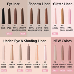 BBIA Peanut Beige eyeliner swatch on skin showing natural definition benefit