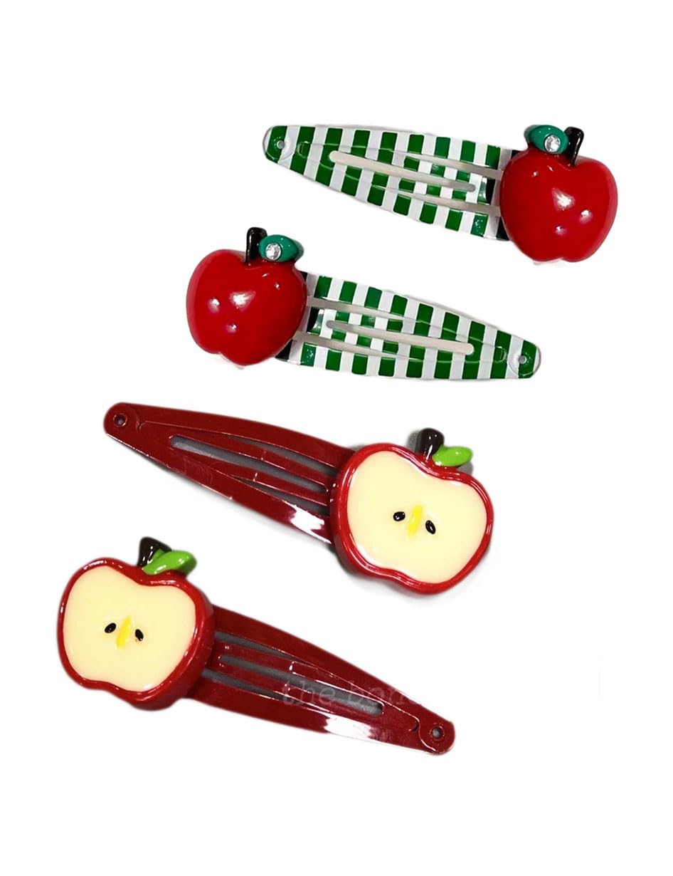 BBTDIN apple bow front view showing bright red resin and cute apple shape for adorable styling