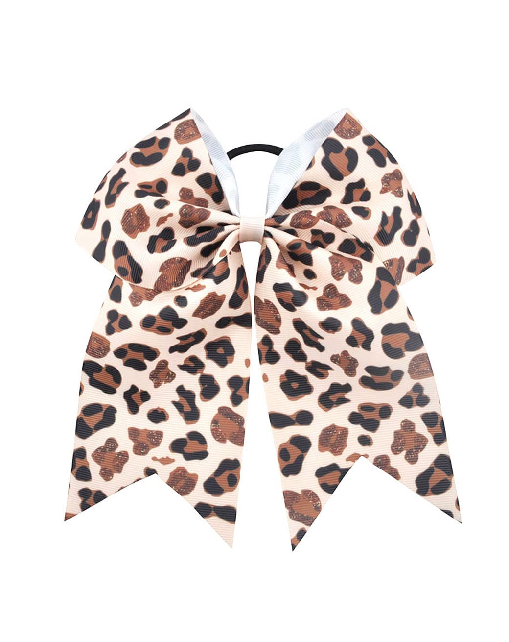 BBTDIN front view grosgrain leopard bow showing pattern and size for bold style