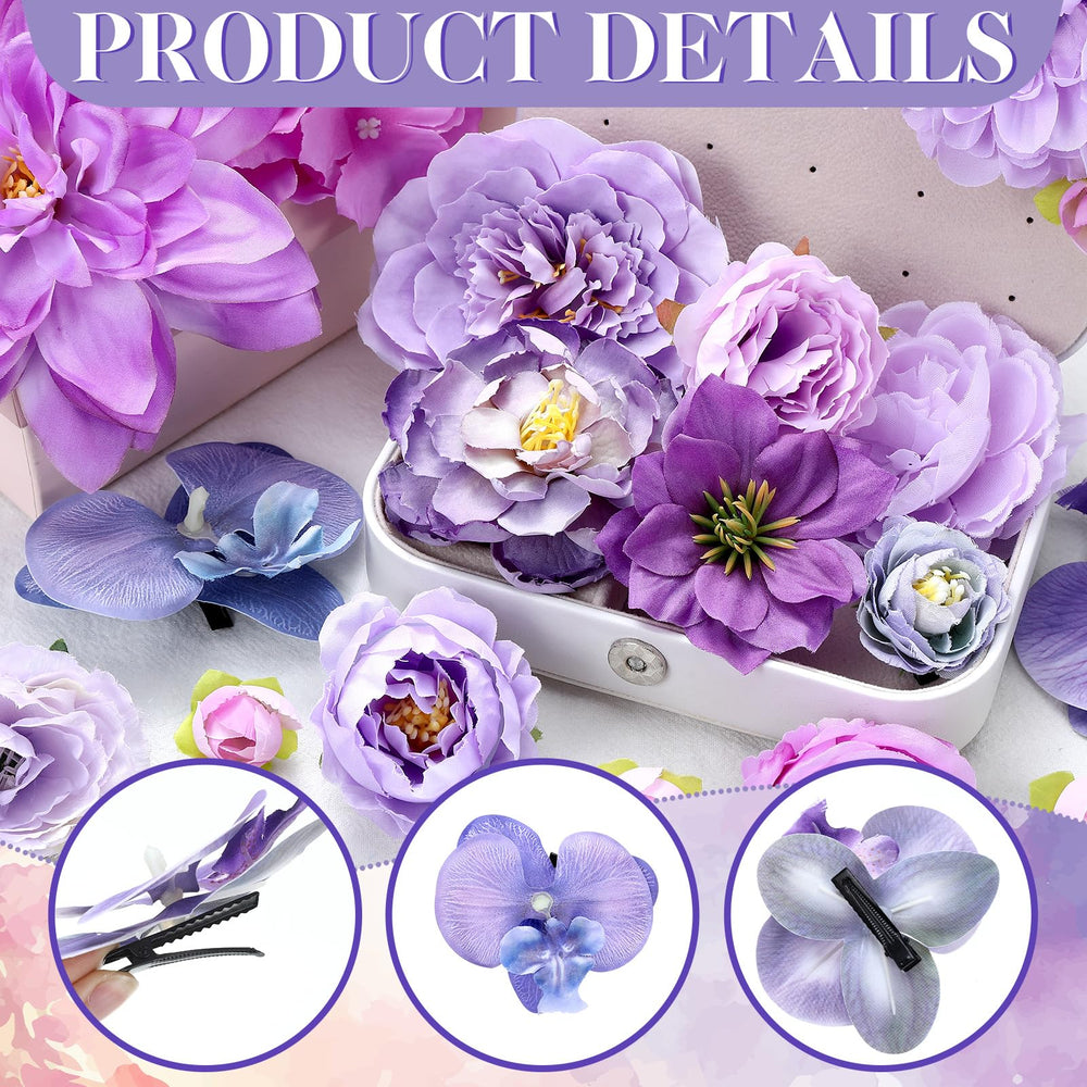 BBTO floral clips arranged in bridal headpiece showing cohesive wedding-ready accents