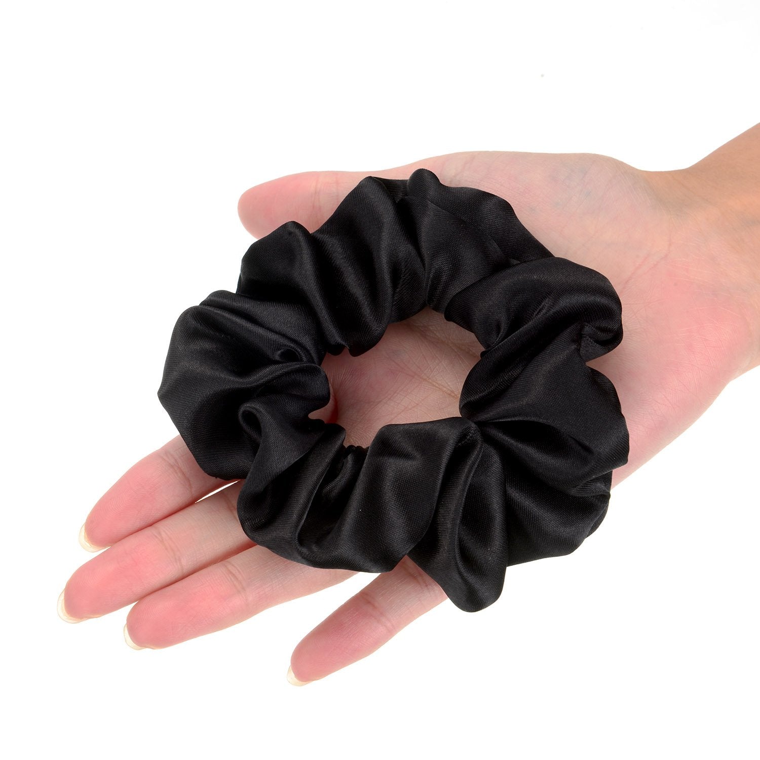 BBTO scrunchie stretched to show elastic strength and secure hold