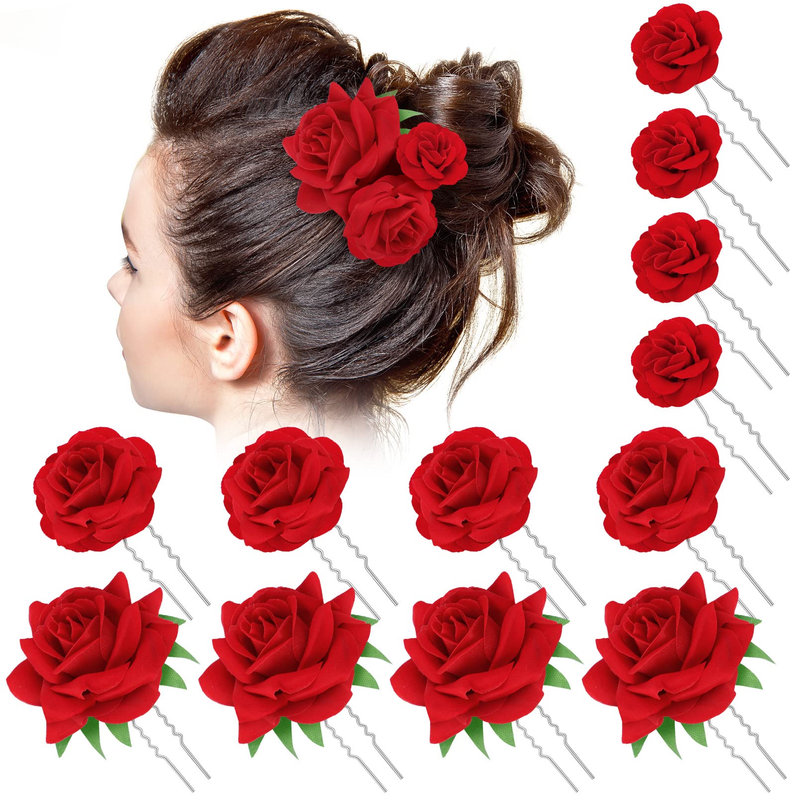 BBTO front view of red rose clip set shows complete kit and convenience