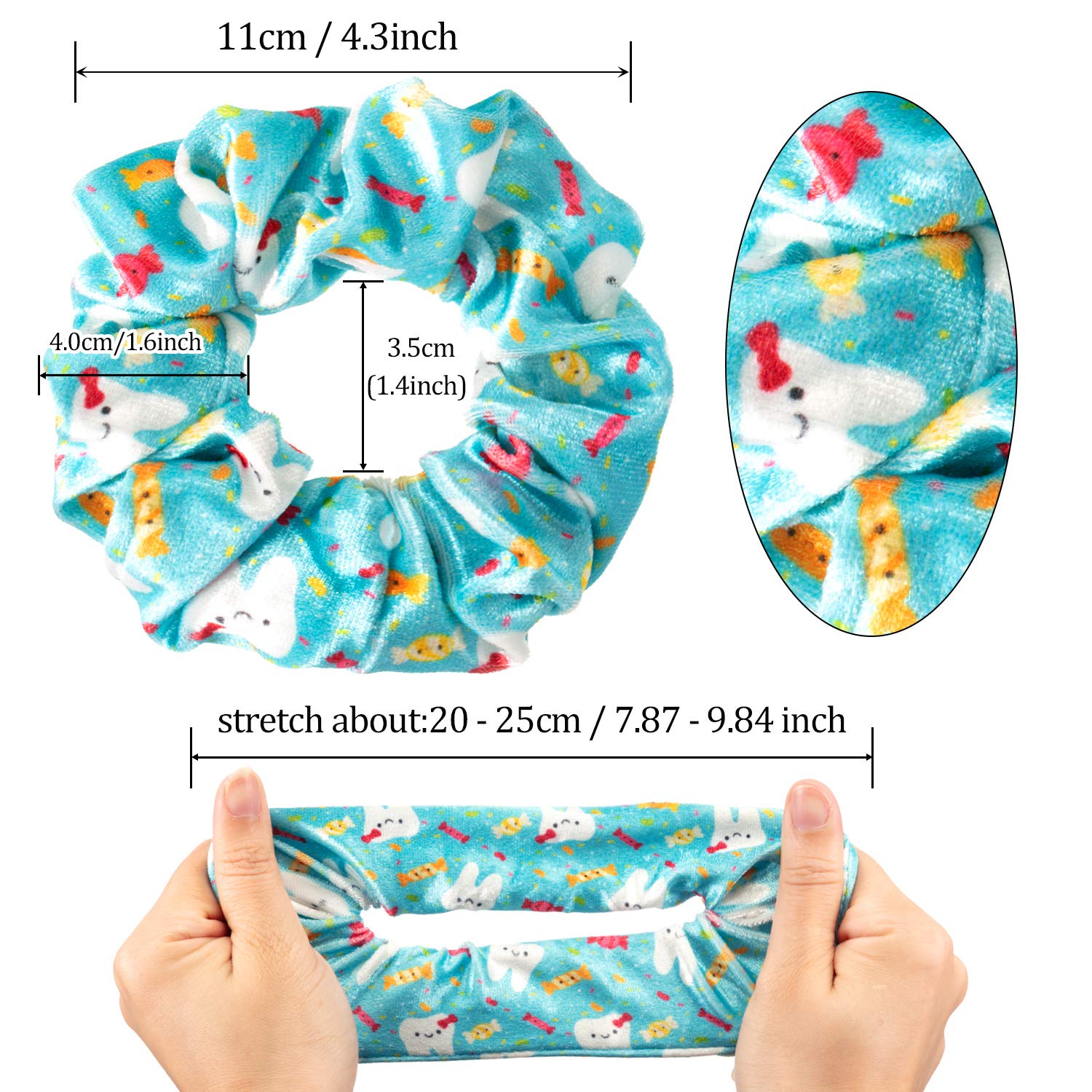 BBTO scrunchie in a practitioner's ponytail in clinic for secure all-day hold