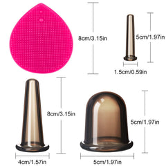 BBTO silicone cups laid out by size to show range and versatility for facial areas