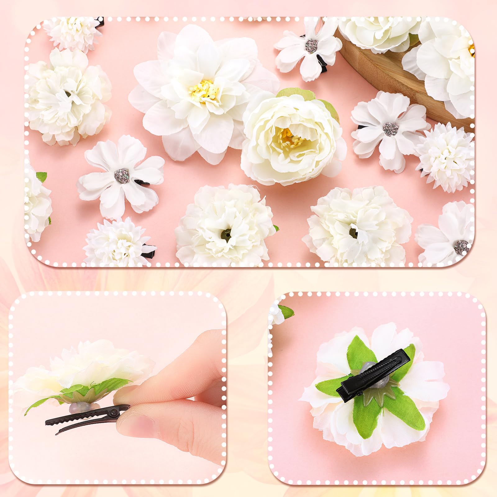 BBTO clips attached to veil and dress for coordinated details