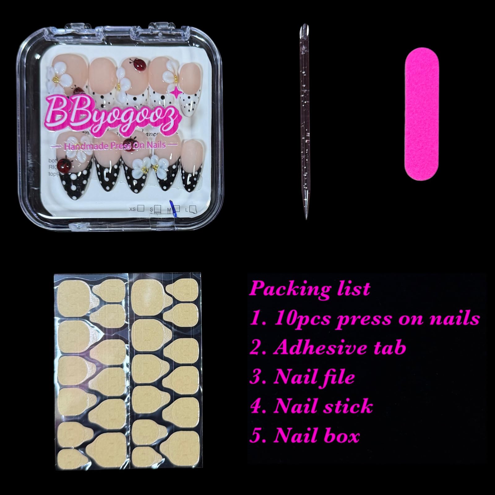 BByogooz full application kit laid out to show included adhesive and prep tools