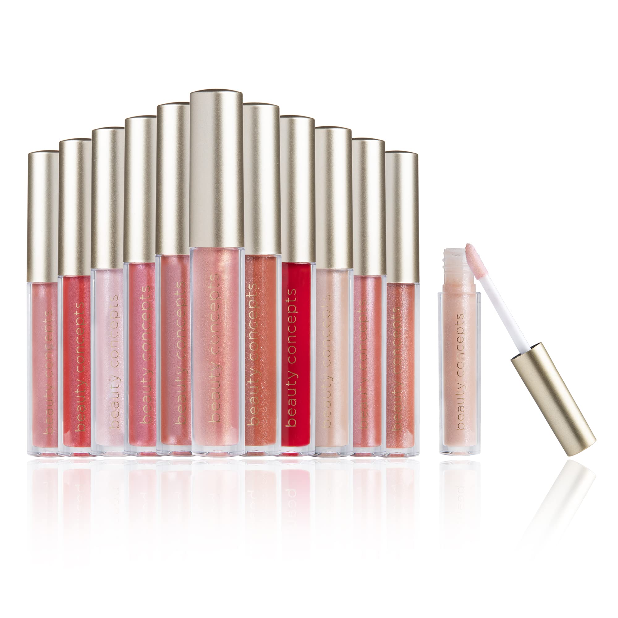 B.C BEAUTY CONCEPTS front packaging showcasing 12 glosses and gift box for easy gifting