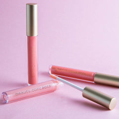 B.C BEAUTY CONCEPTS open box layout displaying all ten travel-sized gloss tubes clearly