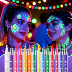 Bchunlucve front packaging showing 14 neon marker pens and labels for easy selection
