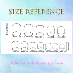 BDKAIWU layout of 24pcs sizes showing selection for precise finger-by-finger fit