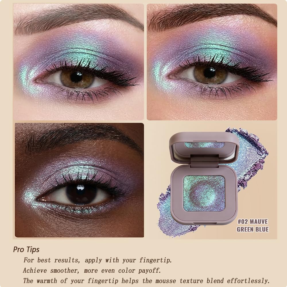 BDMYTKX swatch on fair skin showing plum to green-blue color shift