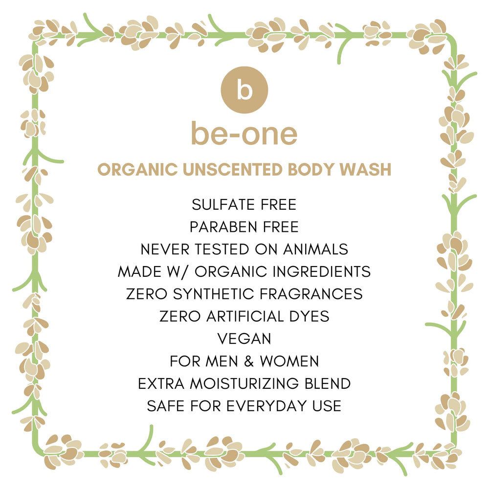 BE-ONE ORGANICS organic ingredient bottles showing natural sourcing benefit