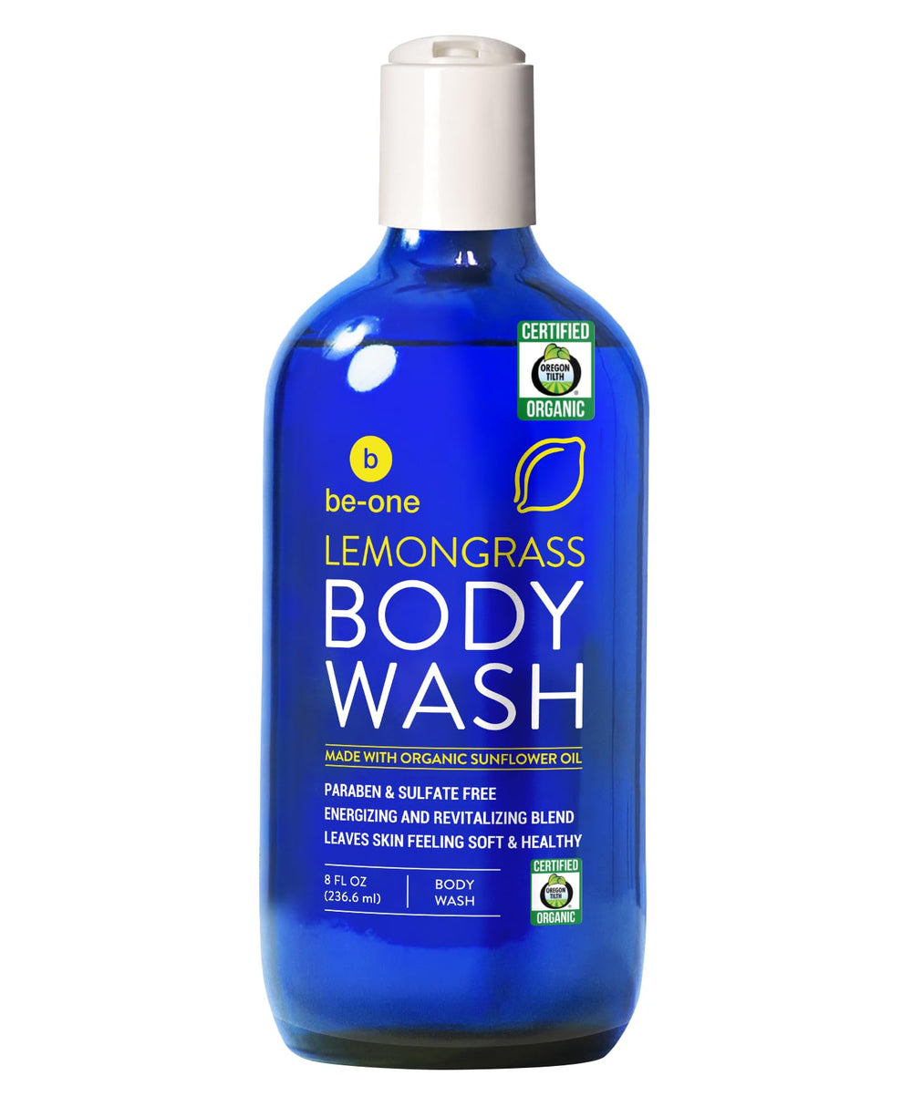 BE-ONE ORGANICS front bottle showing organic label and benefit gentle cleanse