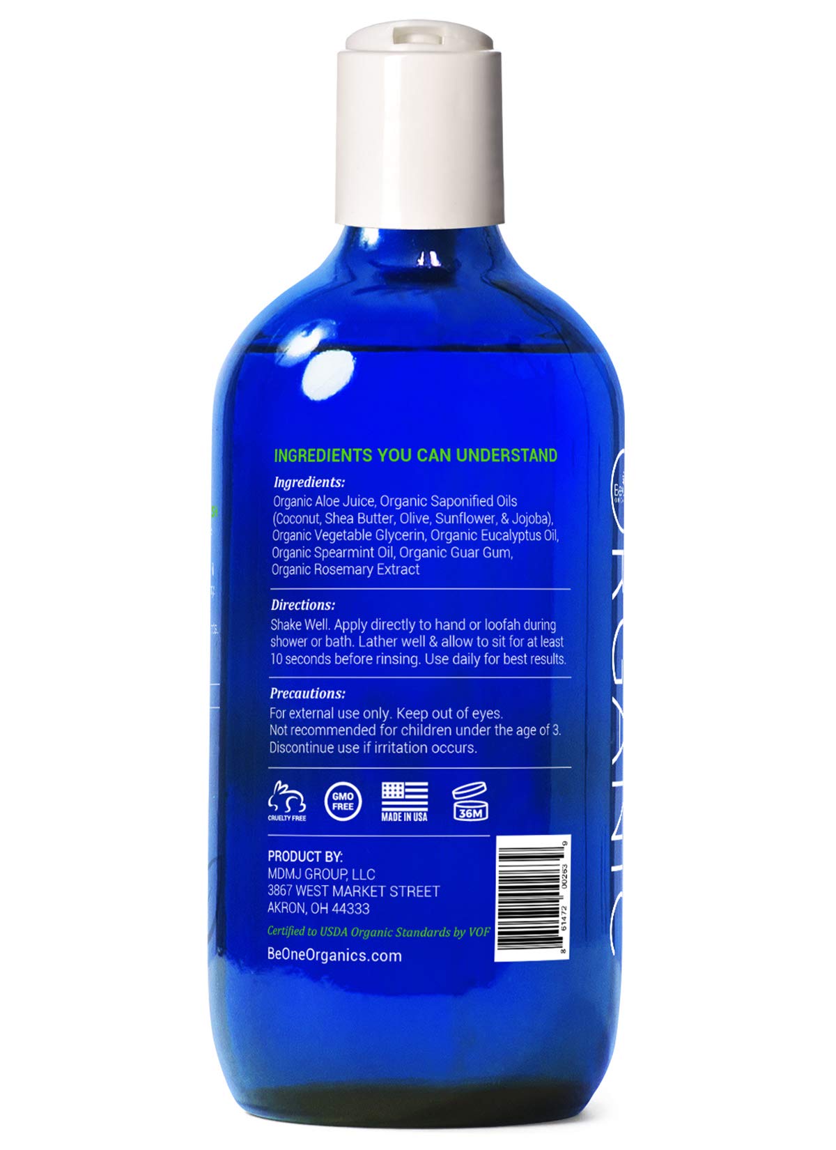 BE-ONE ORGANICS lather on hand from wash demonstrating gentle cleansing and hydration