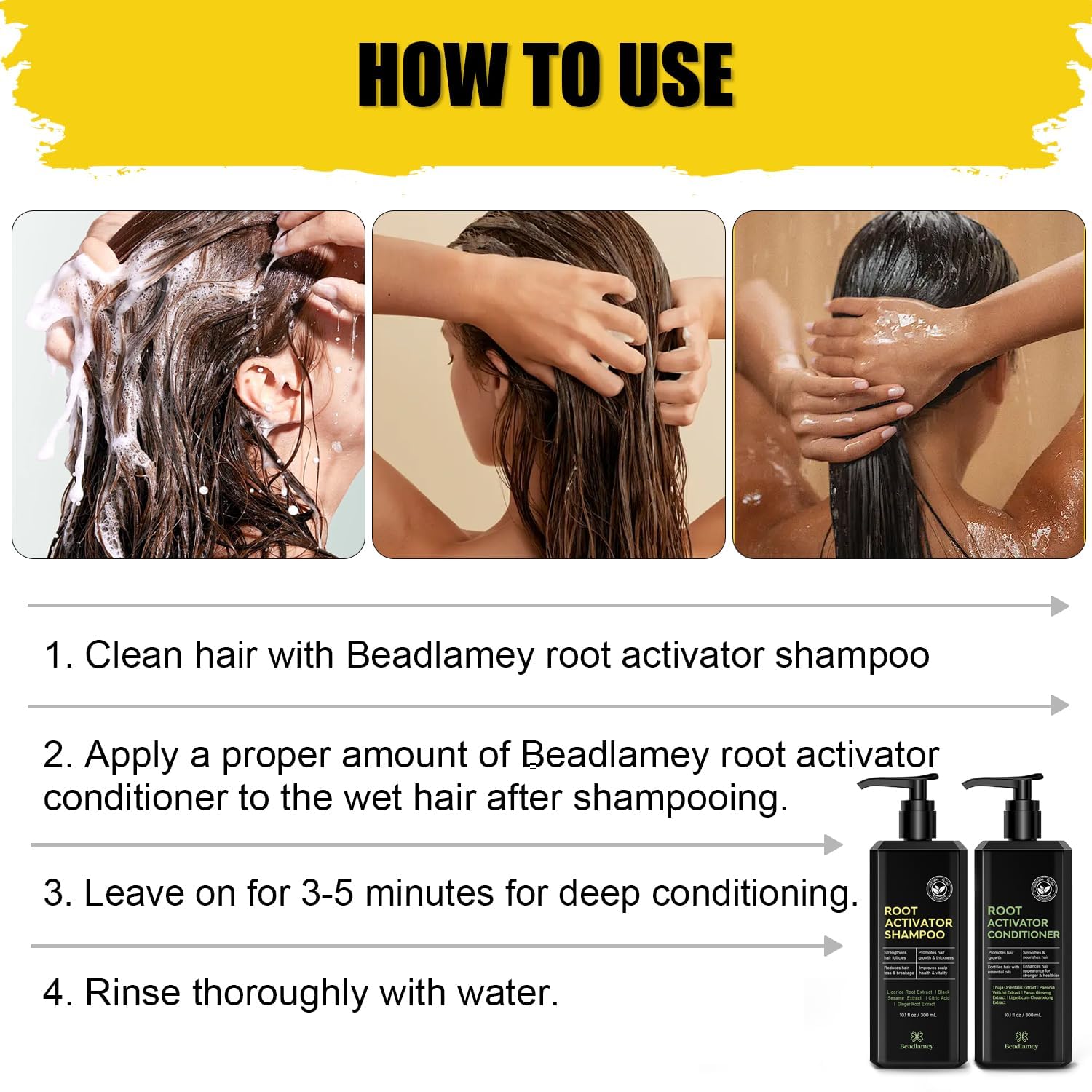 Beadlamey usage in shower demonstration showing simple daily application