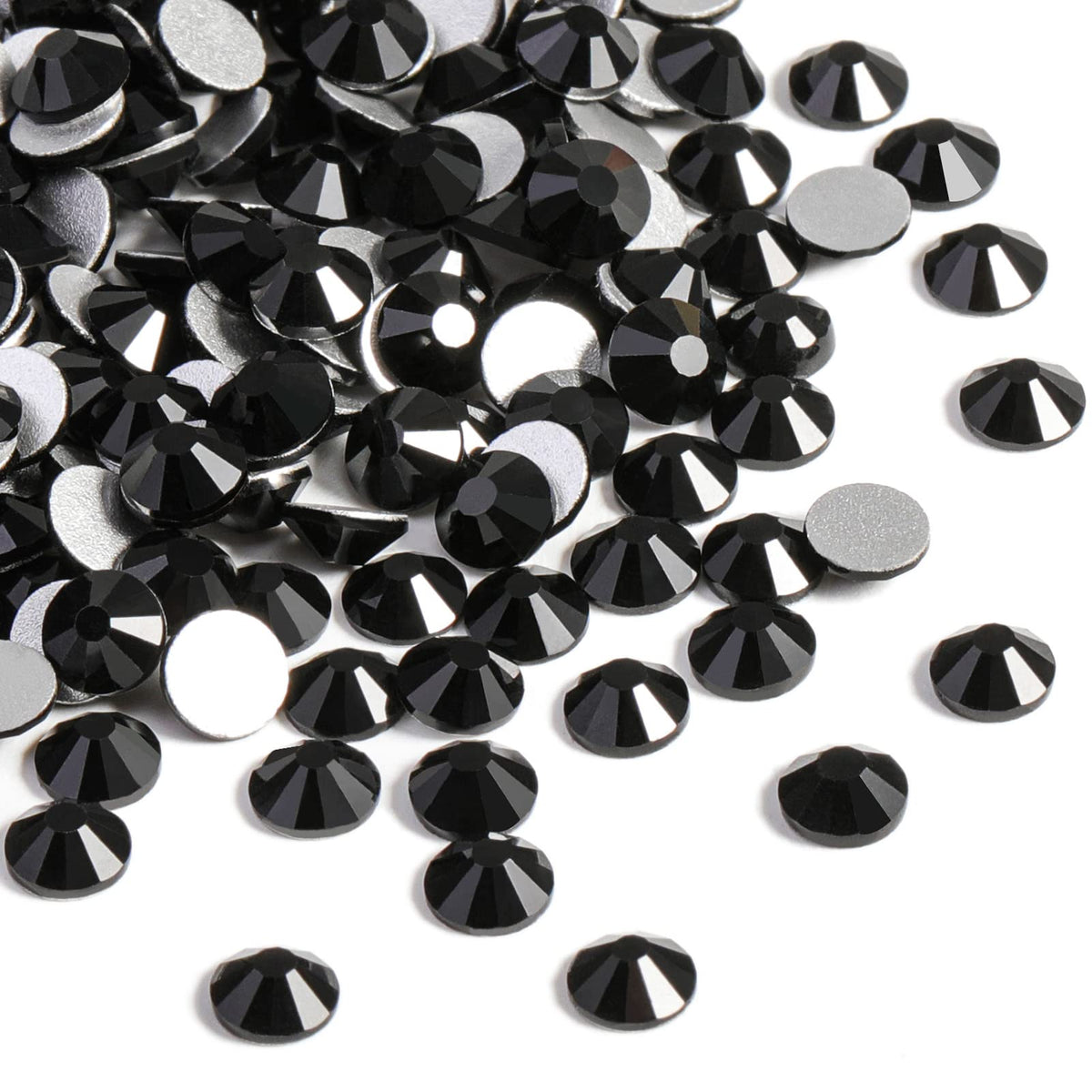 BEADSLAND pack of 2880 jet black SS16 rhinestones showing quantity and packaging, great value