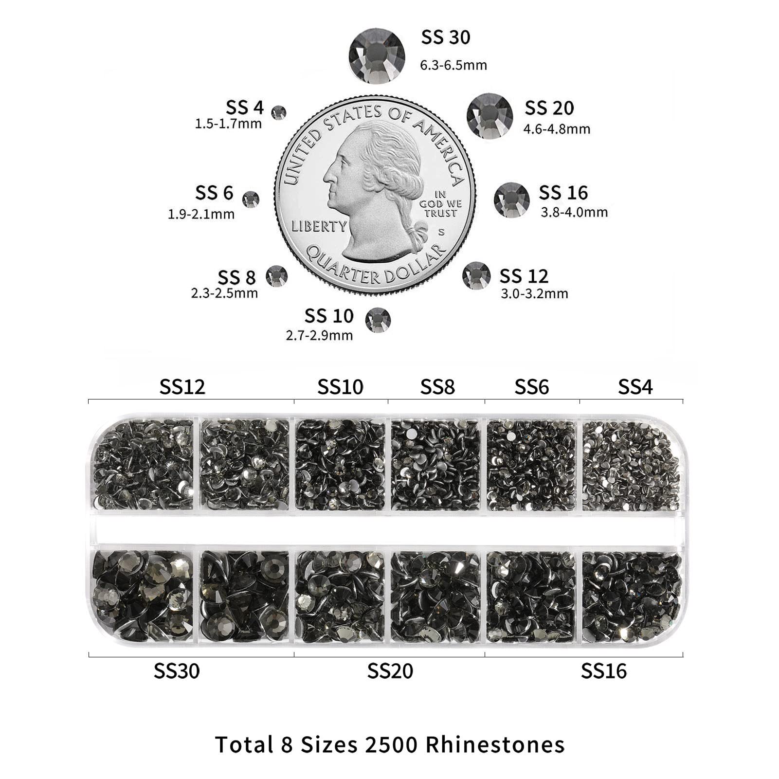 BEADSLAND rhinestones in use on nails demonstrating precise placement benefit