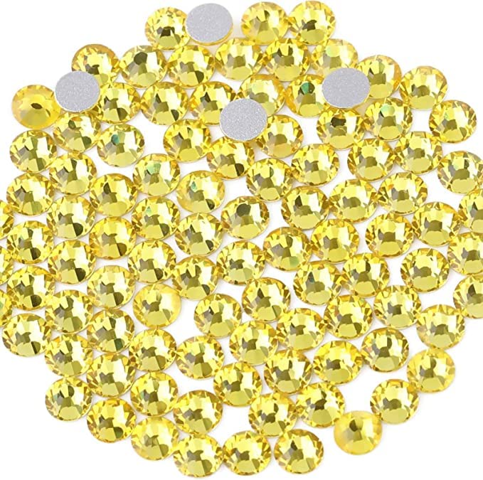 BEADSLAND close-up of glass facets showing precise cut and bright citrine shine
