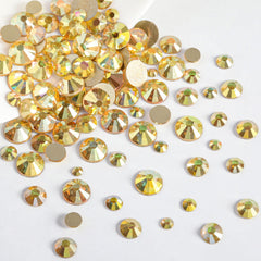 BEADSLAND close-up of faceted glass rhinestone reflecting light for intense sparkle