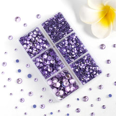 BEADSLAND close-up of violet rhinestone facets showing clear sparkle and cut detail for vibrant results