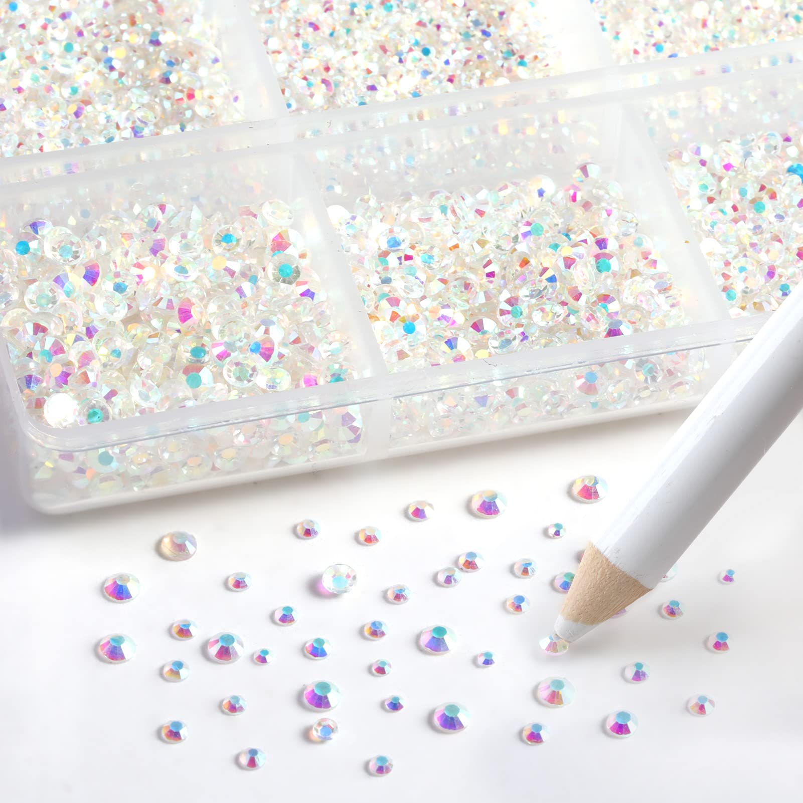 BEADSLAND compartment size assortment with six sorted rhinestone sizes for fast selection
