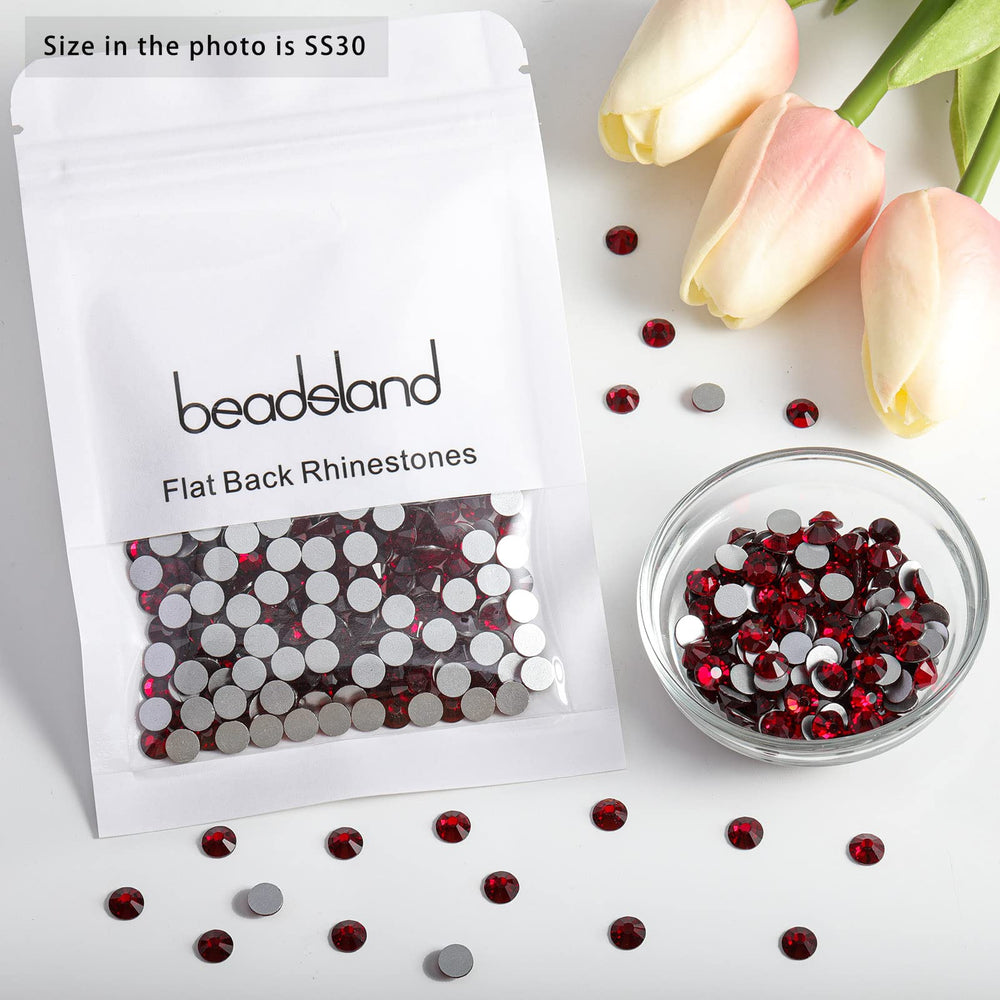 BEADSLAND decorated clutch bag with rhinestones adding rich red accent