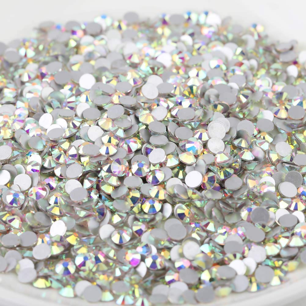 BEADSLAND side view of flatback rhinestone, shows flat base for secure glue adhesion benefit
