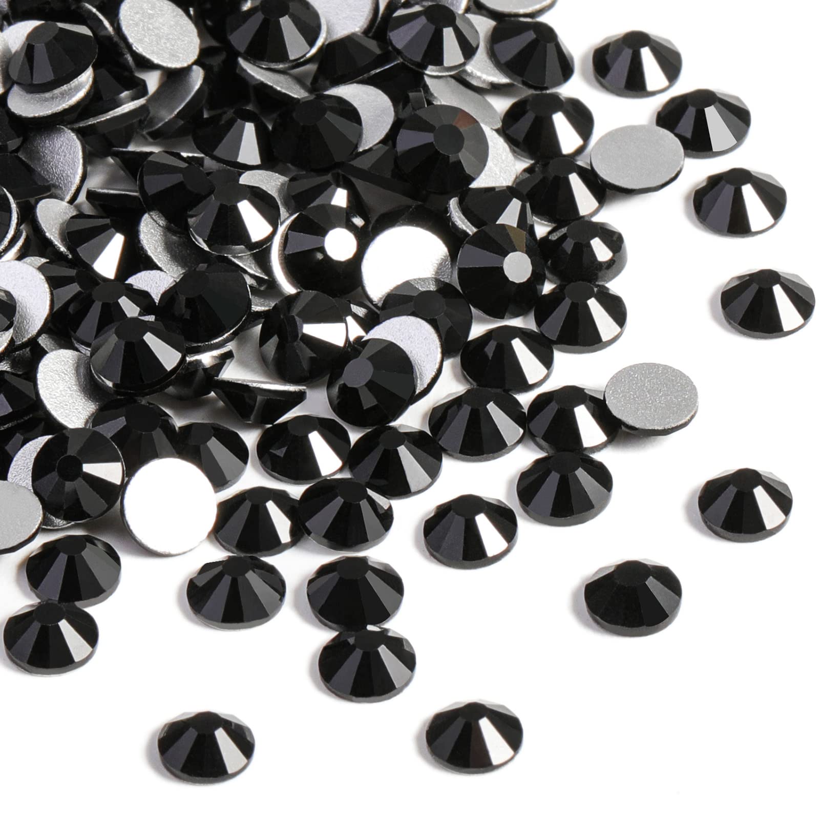 BEADSLAND front pack of 2880 black SS20 rhinestones showing quantity and size