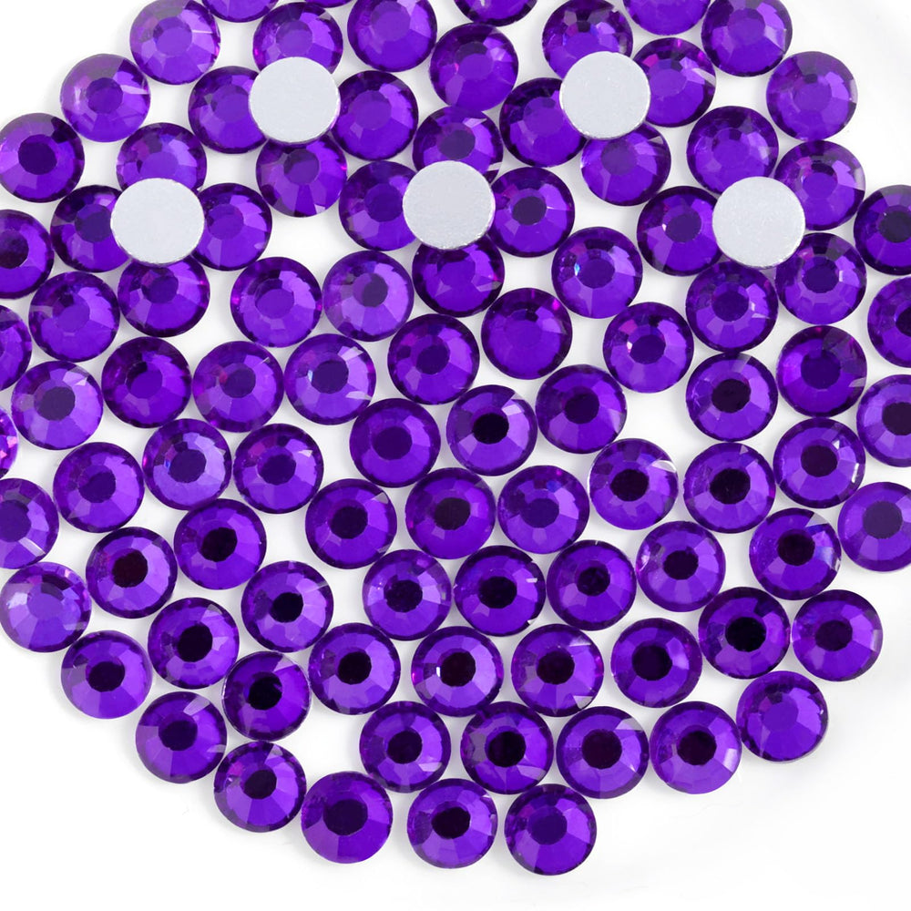 BEADSLAND front package of 288 purple SS30 rhinestones showing contents and labeling