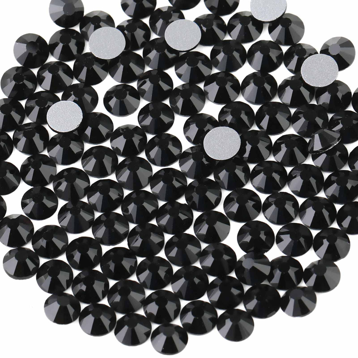 BEADSLAND front pack of 144 black 10mm rhinestones showing quantity and color, ideal for crafts