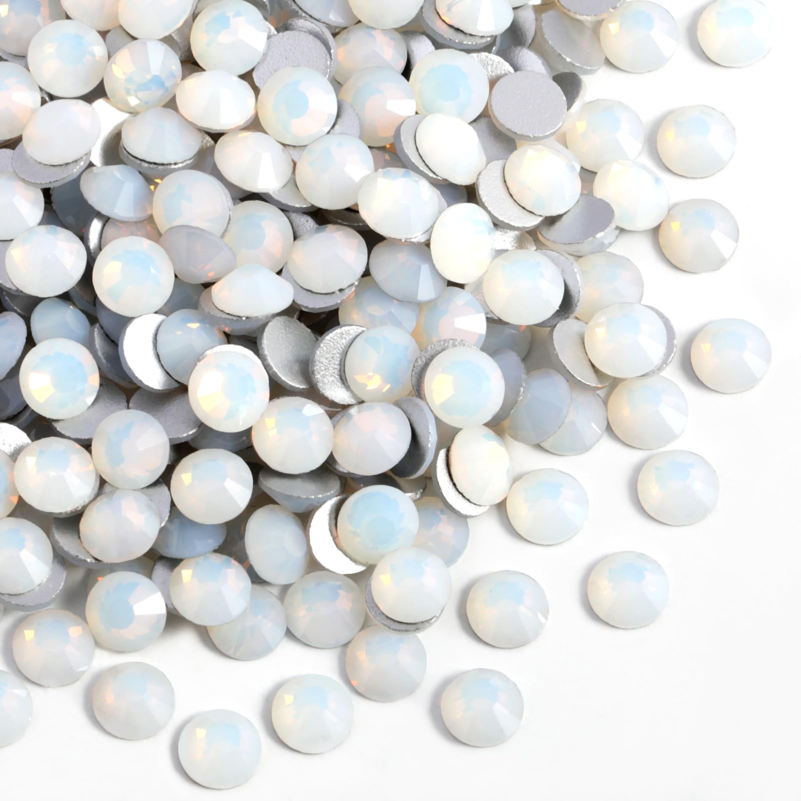 BEADSLAND front pack of 1440 white opal SS6 rhinestones showing quantity benefit