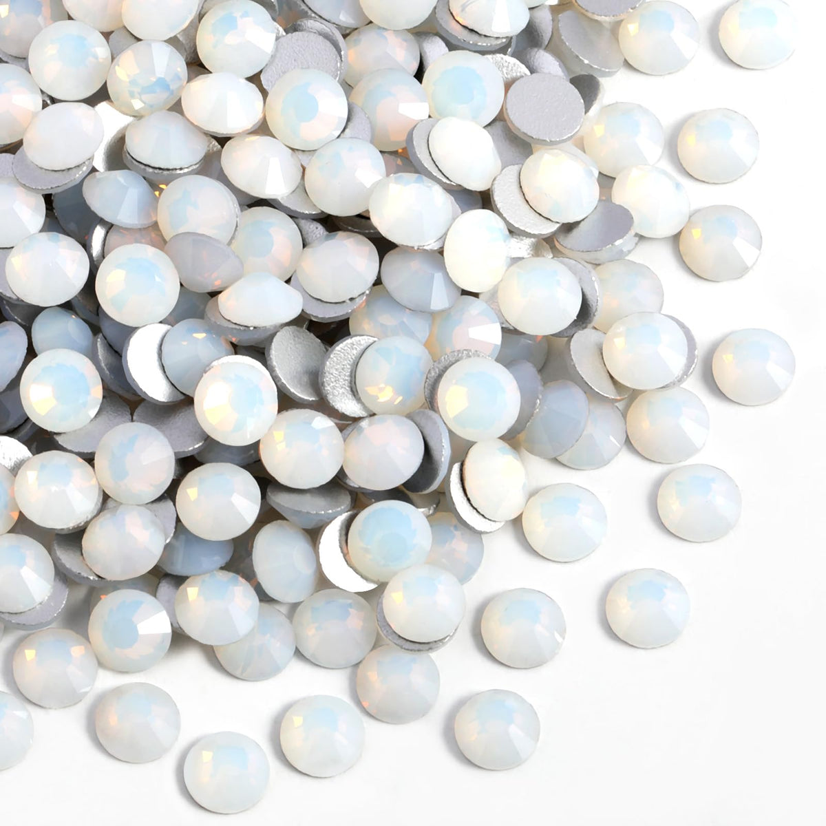BEADSLAND front pack of 1440 white opal SS6 rhinestones showing quantity benefit