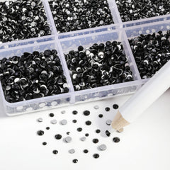 BEADSLAND rhinestones applied on nail using wax pick, precise placement benefit