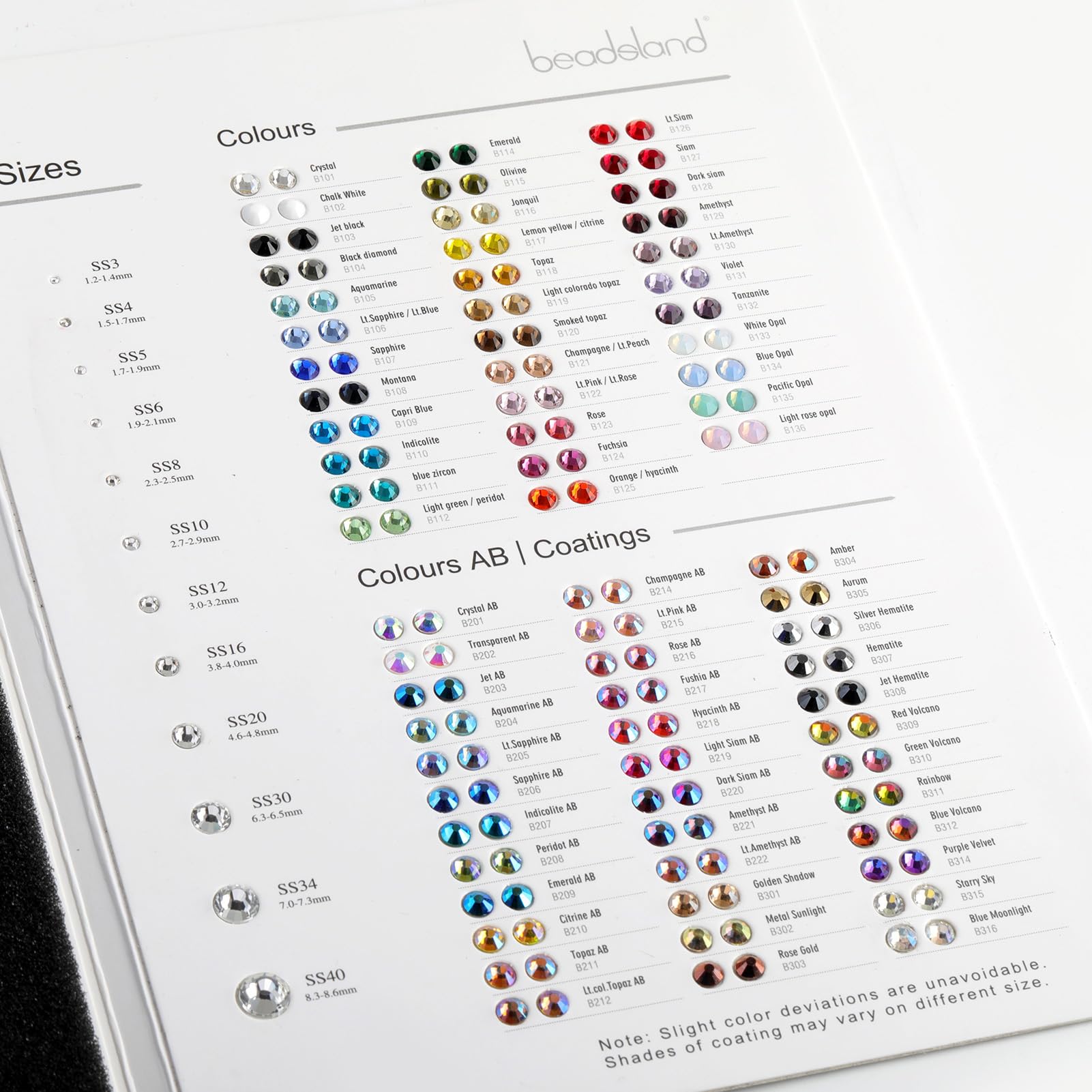 BEADSLAND sample card placed next to nail art to demonstrate true color matching