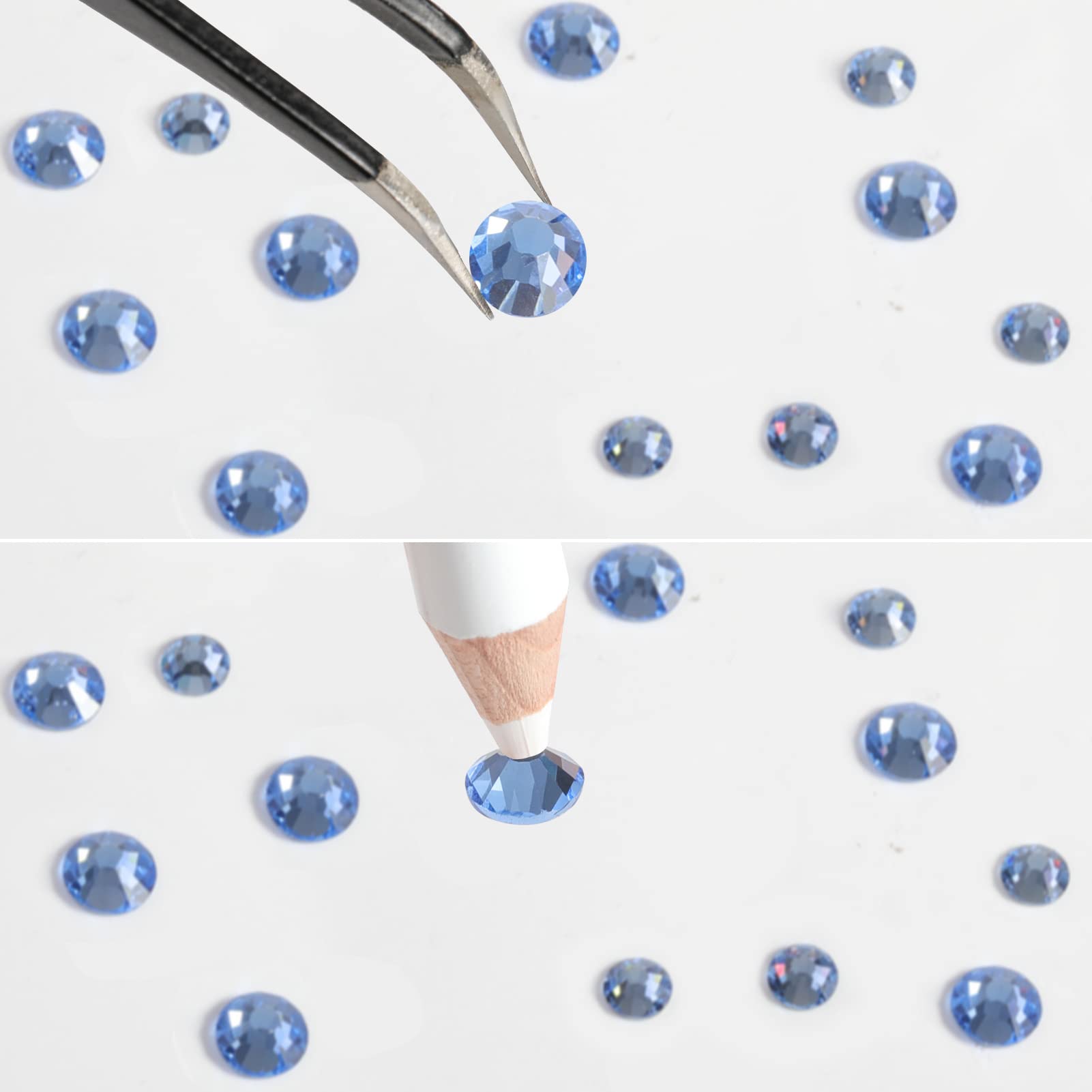 BEADSLAND rhinestones applied to nail tips demonstrating sparkle and decorative impact