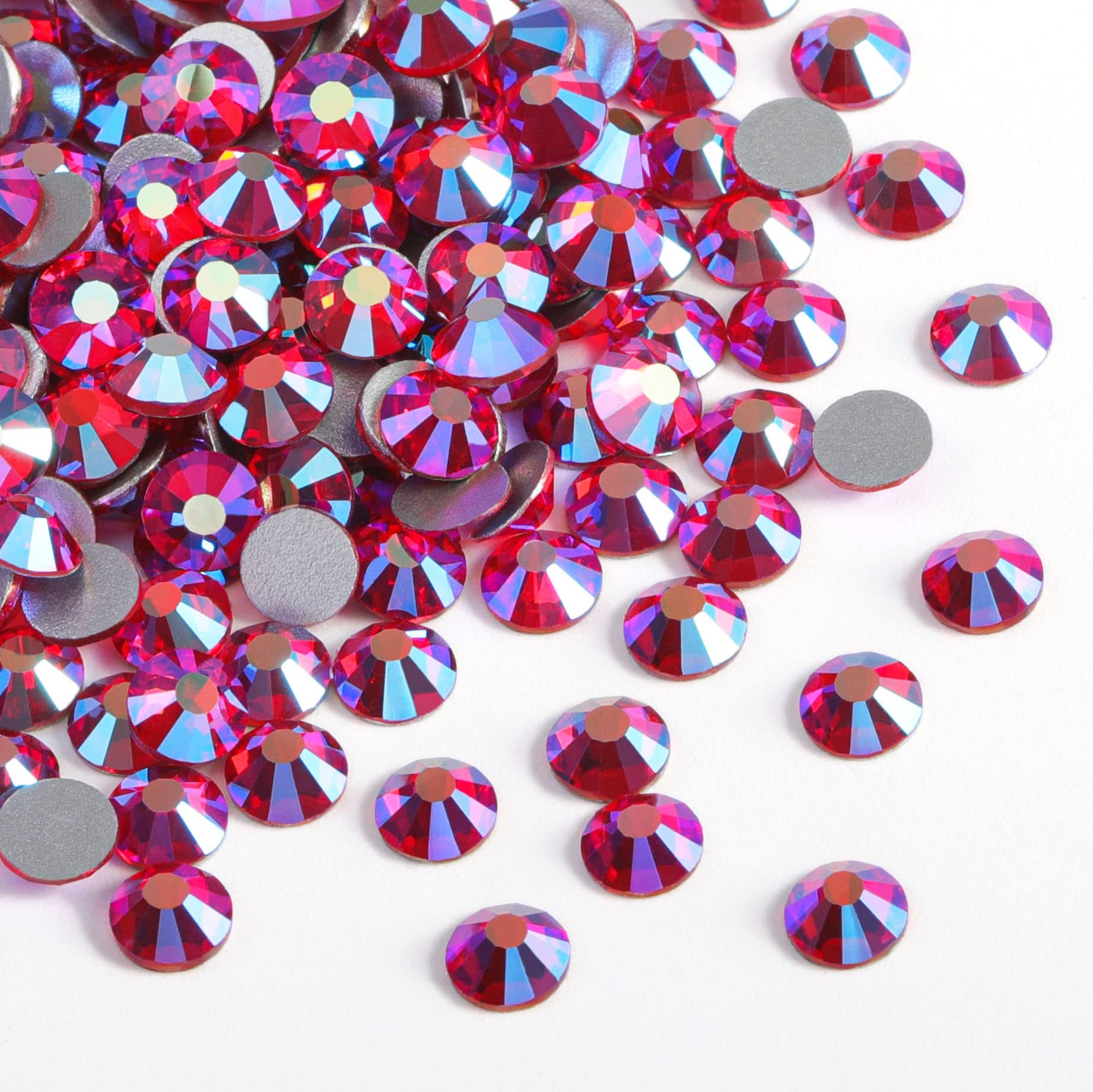 BEADSLAND front pack of 2880 Light Siam AB rhinestones shows quantity and color