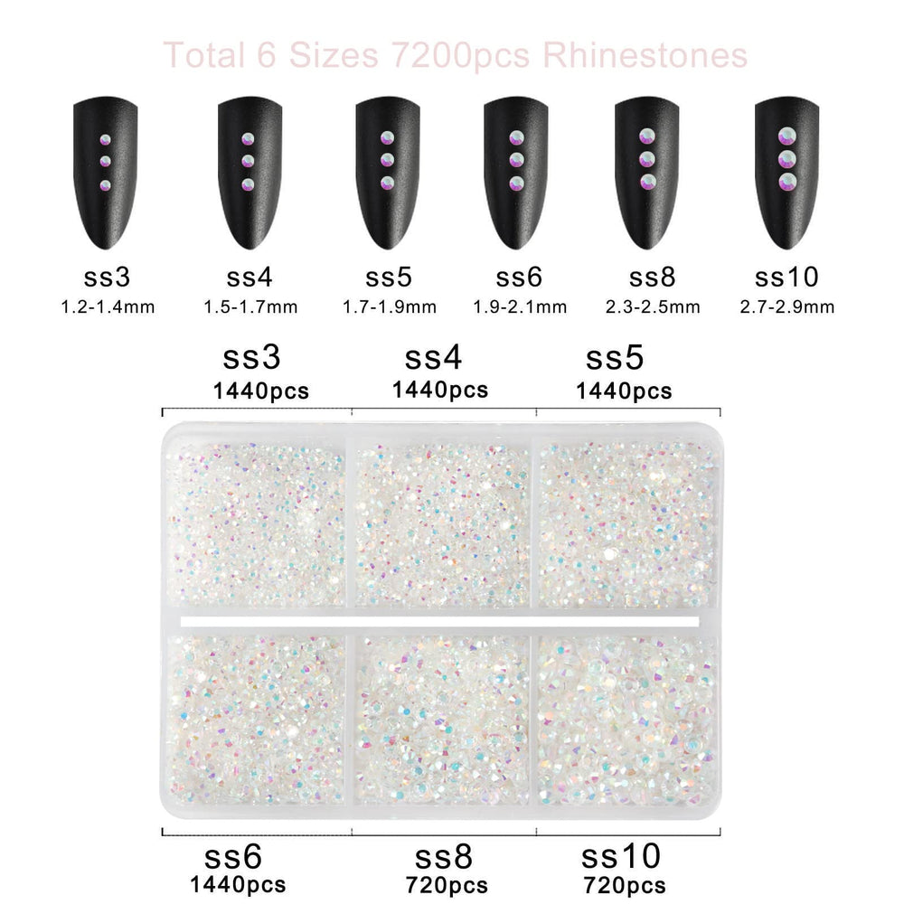 BEADSLAND rhinestones in use on acrylic nails demonstrating precise, decorative effect