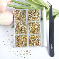 BEADSLAND rhinestones applied to nails demonstrating sparkle and effect