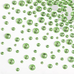 BEADSLAND manicure with peridot gems demonstrating decorative sparkle